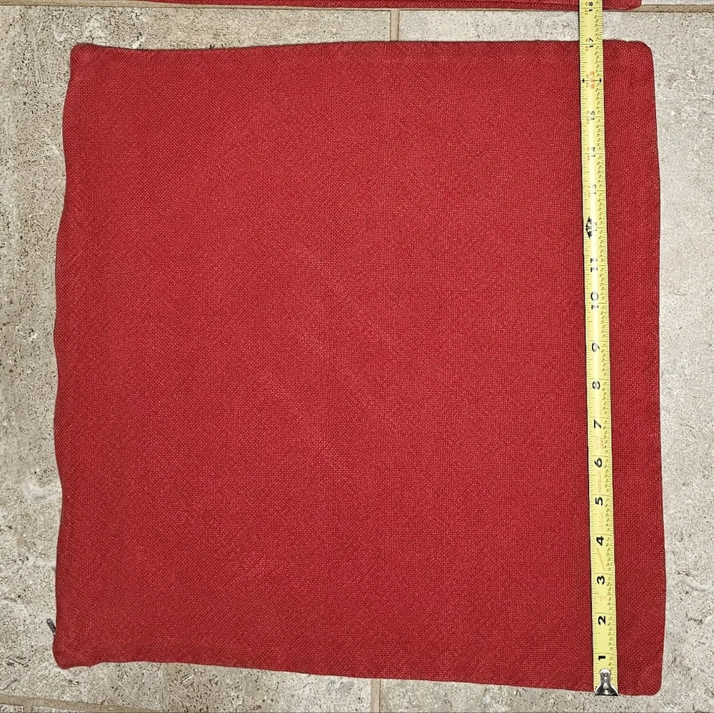 [POTTERY BARN] (2) Red Decorative Pillow Case Covers